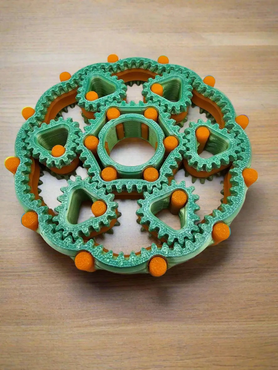 The Tween Space Galaxy Gear Spinner Set wholesale bulk sets with 3D printed gear fidget spinners