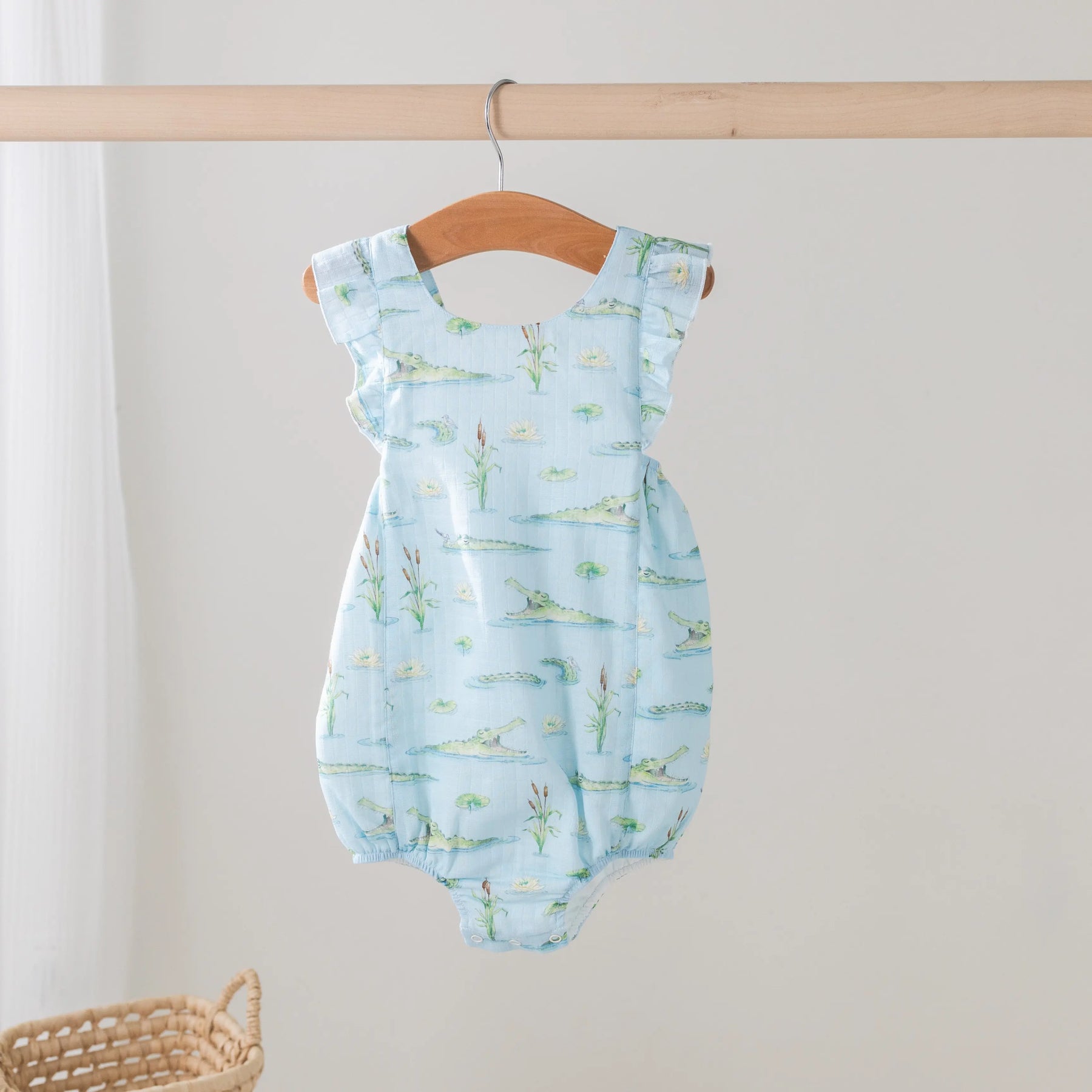 Gator Games Organic Muslin Bubble Romper Nola Tawk