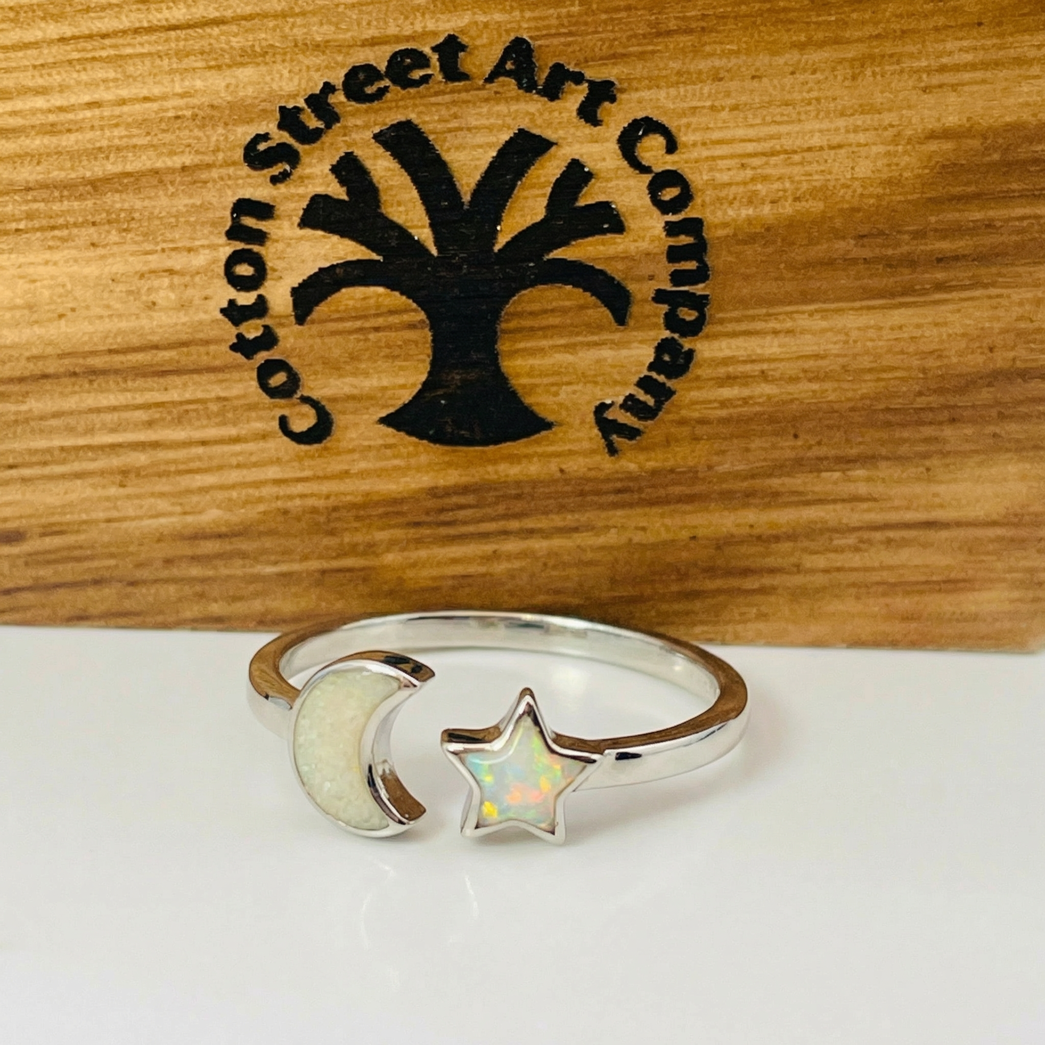 My Moon and Stars Keepsake Ring by Cotton Street Art Company, handmade jewelry main product photo