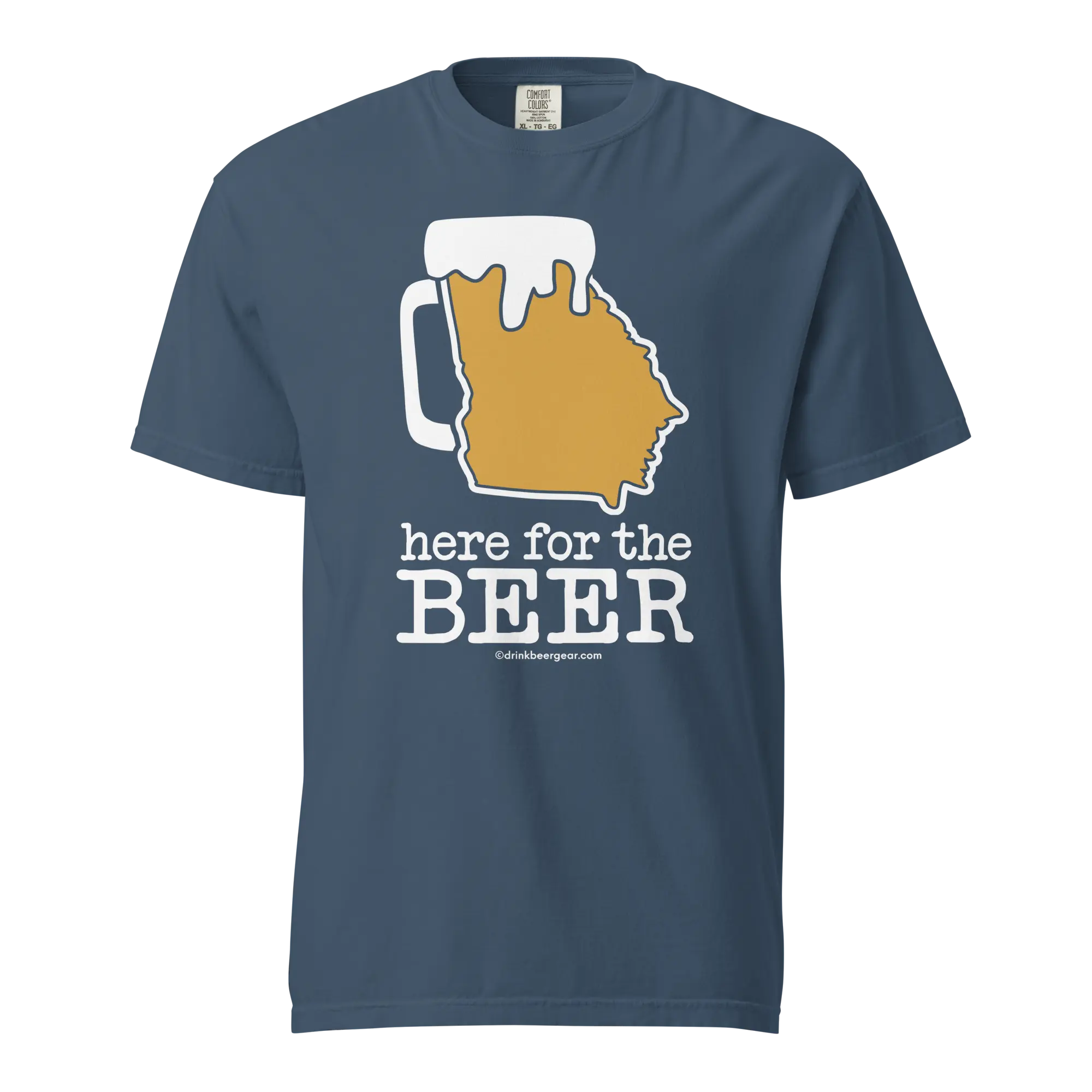 Georgia Beer Mug Tee - Here For The Beer.- COMFORT COLORS BRAND TEE by Drink Beer Gear, custom drinkware main product photo