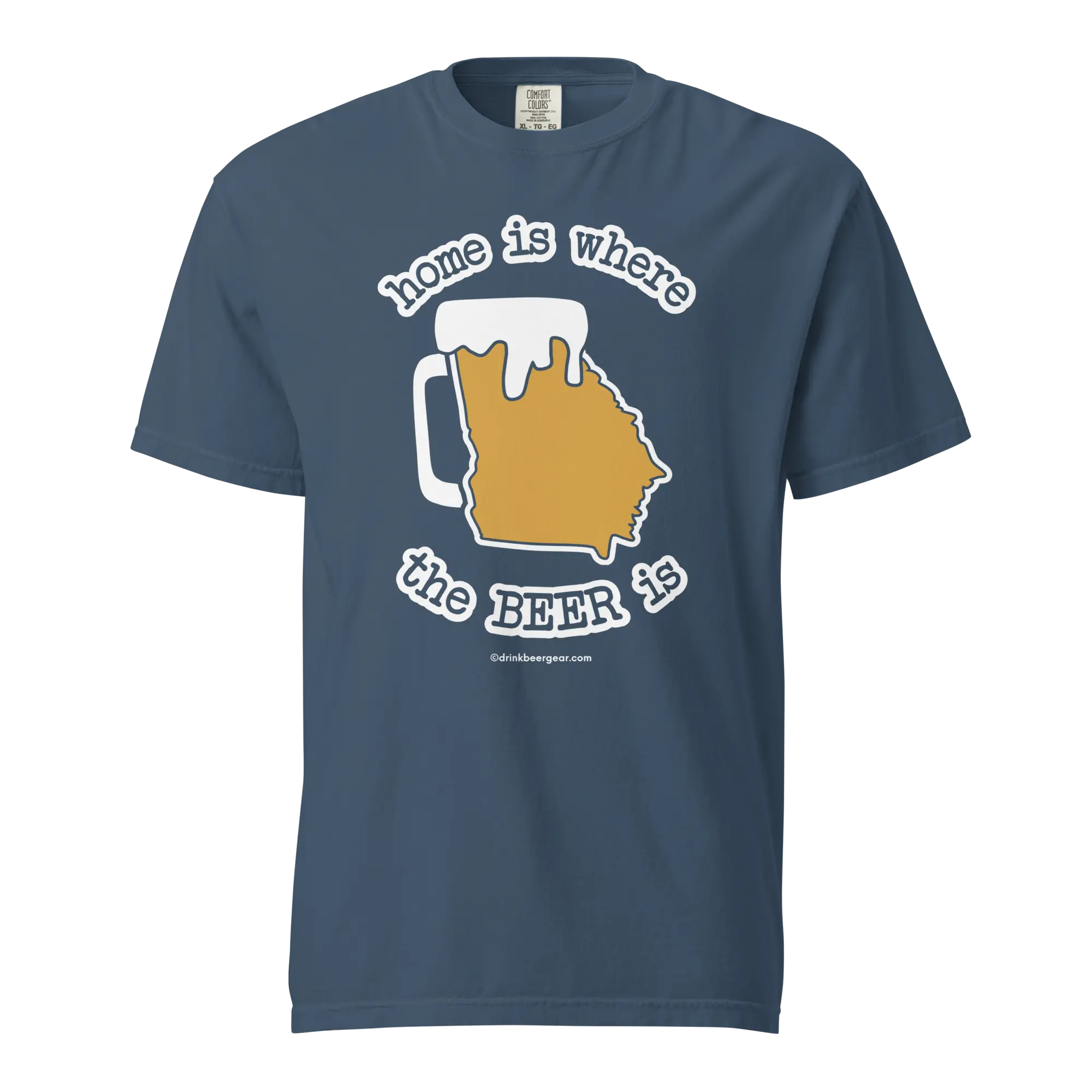 Georgia Beer Mug Tee - Home Is Where The Beer Is - COMFORT COLORS BRAND TEE Drink Beer Gear