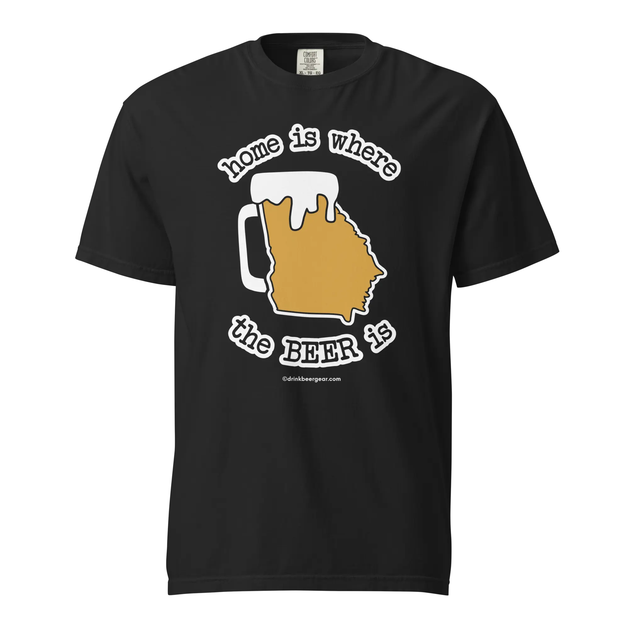 Georgia Beer Mug Tee - Home Is Where The Beer Is - COMFORT COLORS BRAND TEE Drink Beer Gear