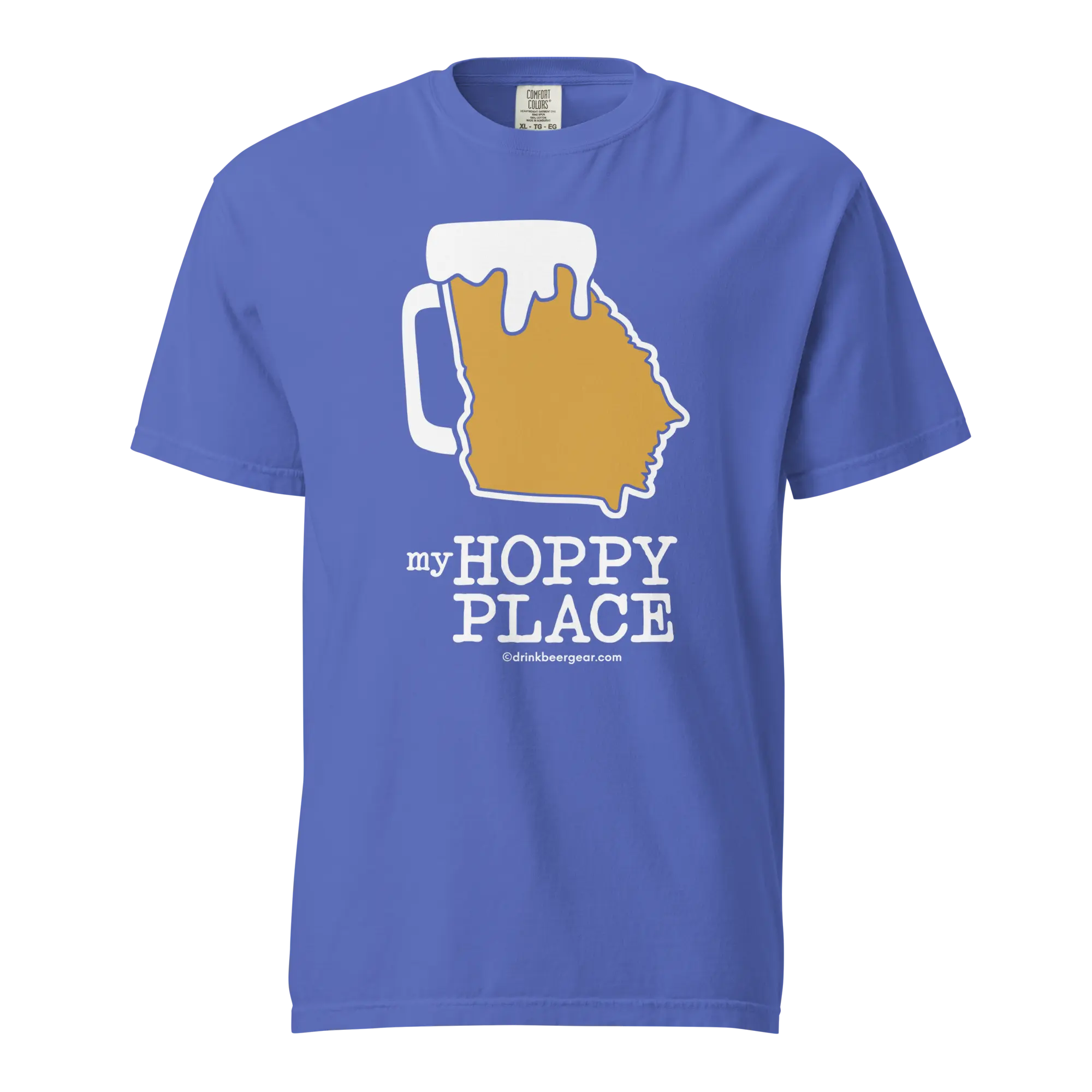Georgia Beer Mug Tee - My Hoppy Place - COMFORT COLORS BRAND TEE by Drink Beer Gear, custom drinkware main product photo