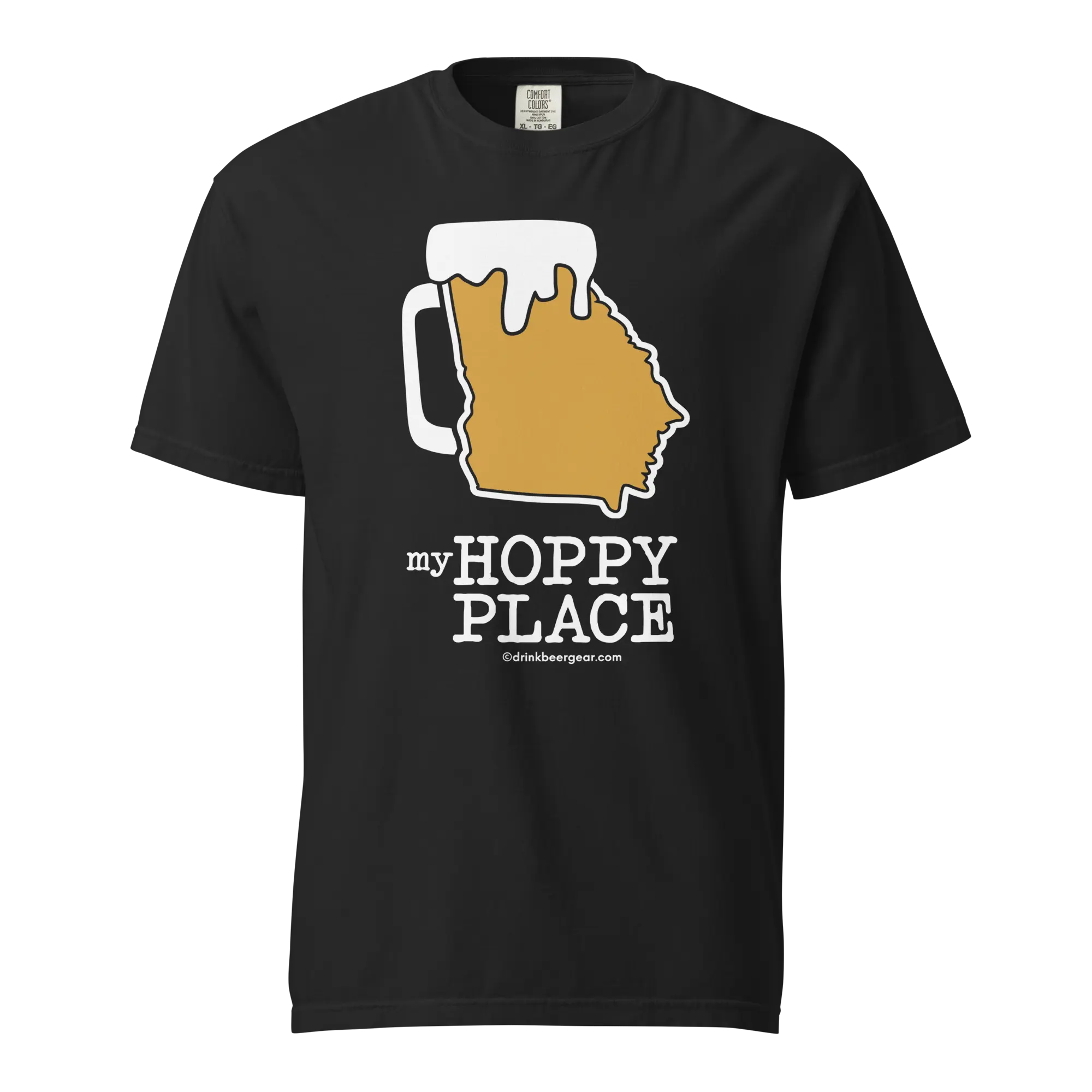 Georgia Beer Mug Tee - My Hoppy Place - COMFORT COLORS BRAND TEE by Drink Beer Gear, custom drinkware detail photo 2
