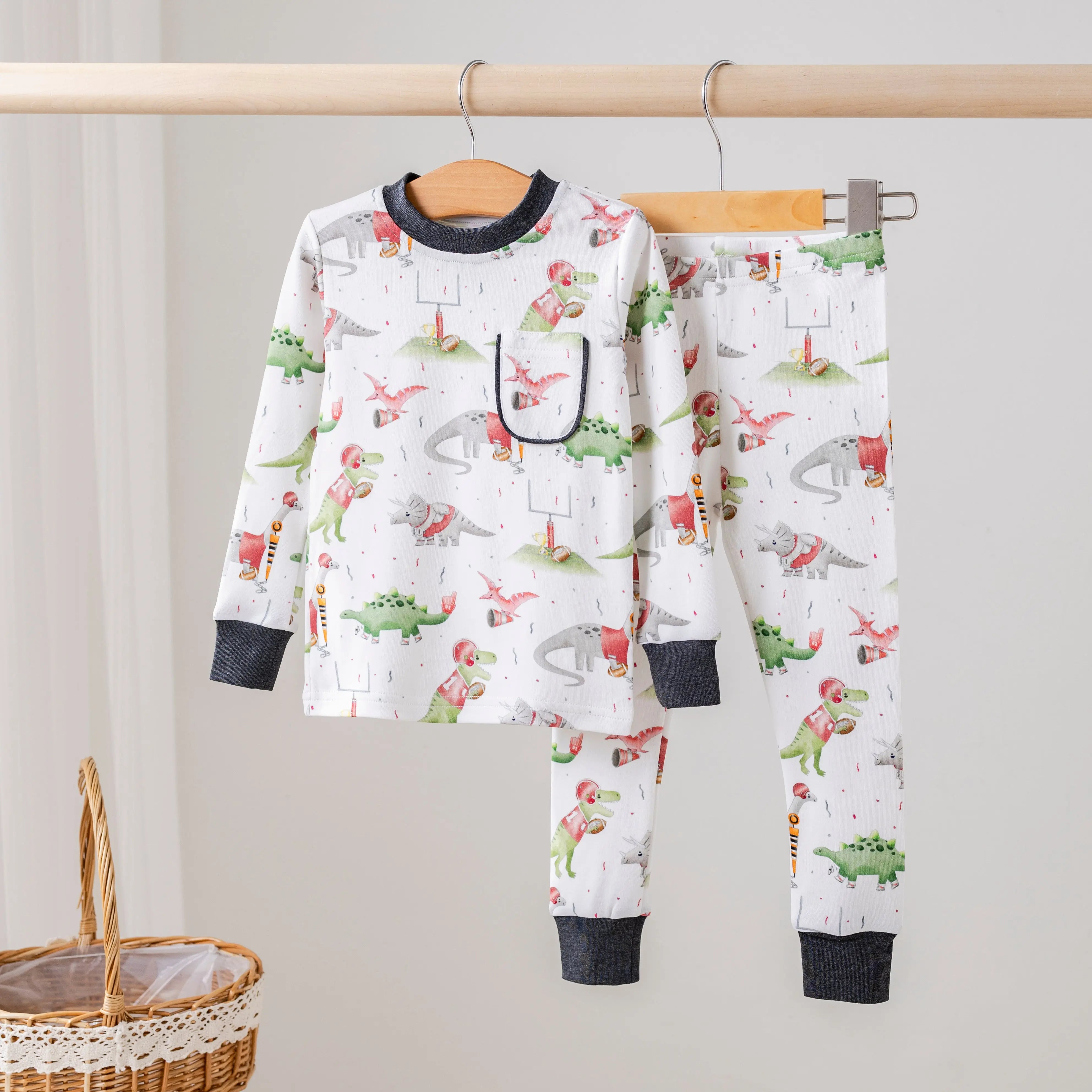Georgia Dinos All-Stars Organic Cotton Kids Pajamas by Nola Tawk, Southern food gift main product photo