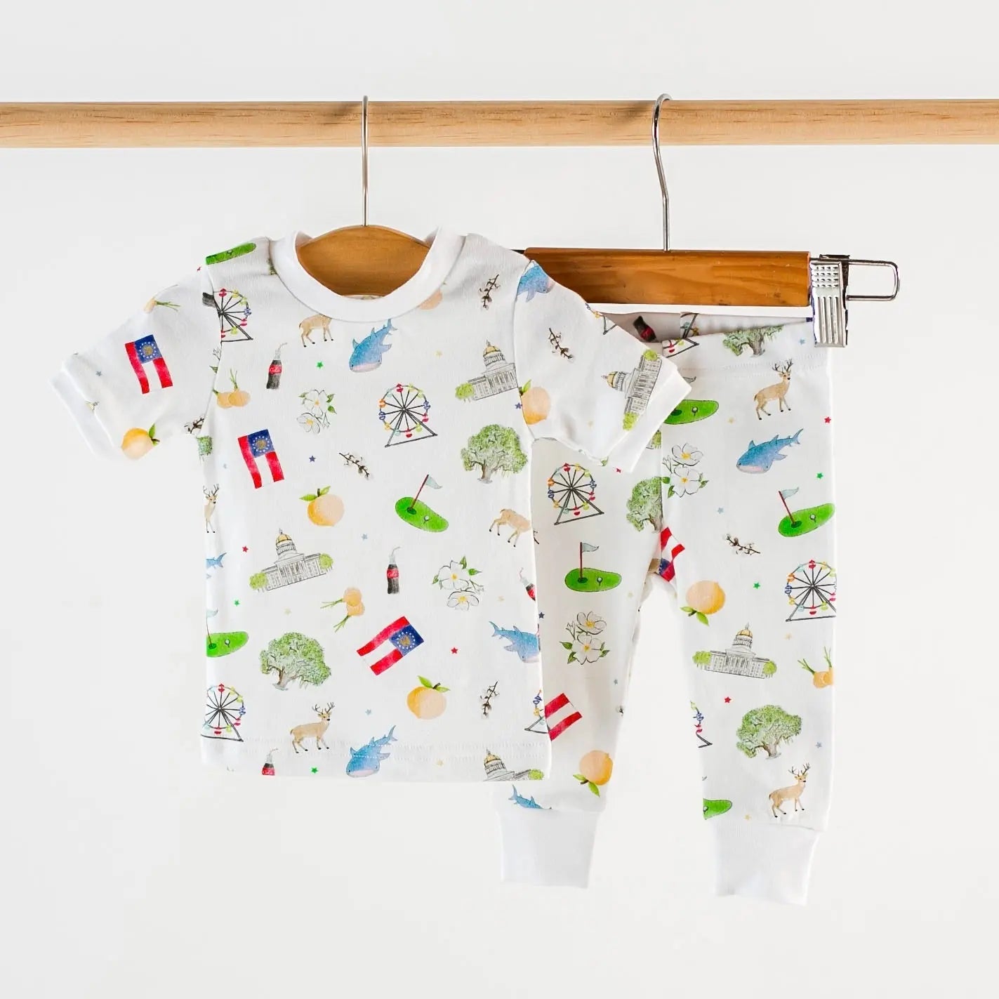 Georgia Kids Organic Cotton Pajamas by Nola Tawk, Southern food gift main product photo