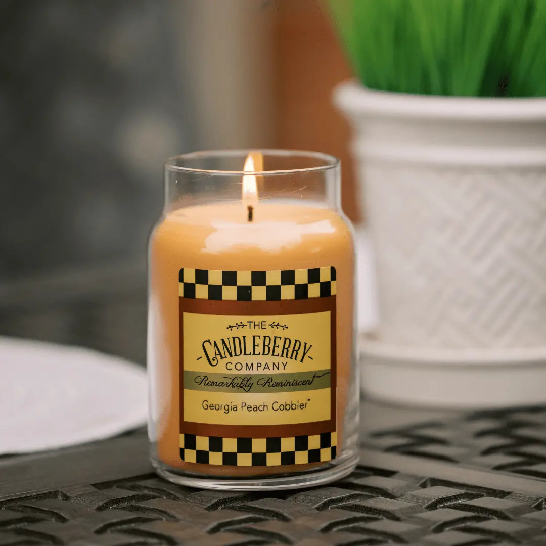 Georgia Peach Cobbler™, Large Jar Candle (Collective) by The Candleberry® Candle Company, scented candle detail photo 2