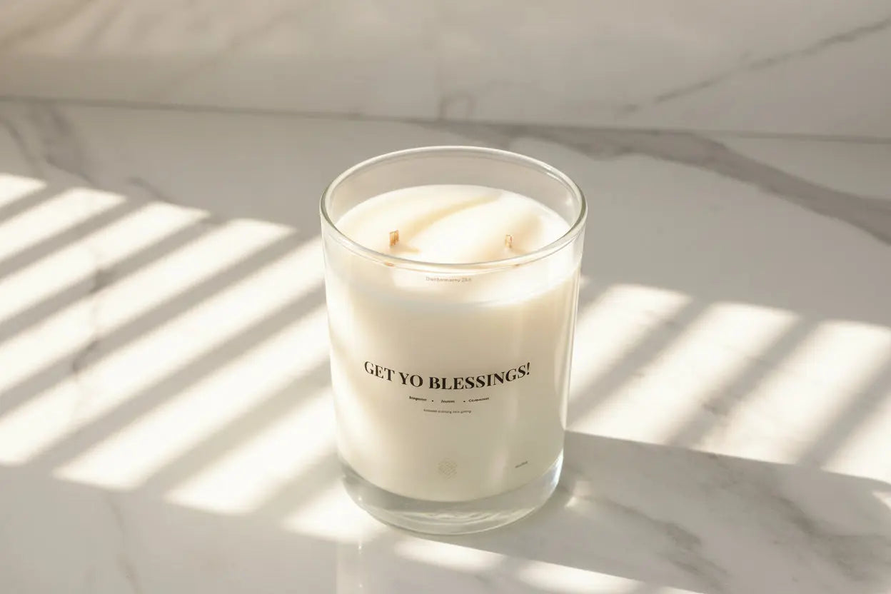 Get Yo Blessings Christian gift candle by Michelangelo Candles