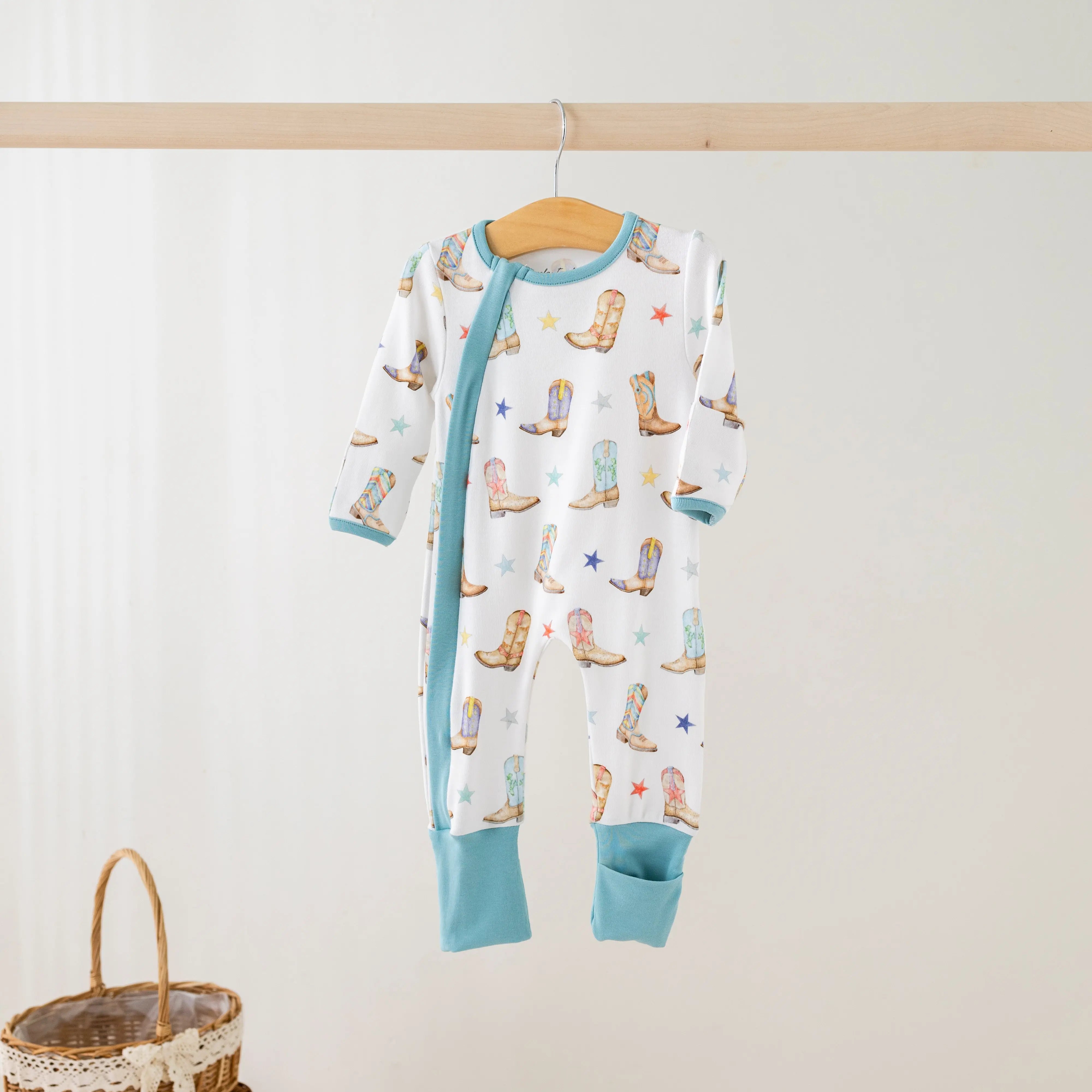 Giddy Up Organic Cotton Kids Pajamas by Nola Tawk, Southern food gift detail photo 2