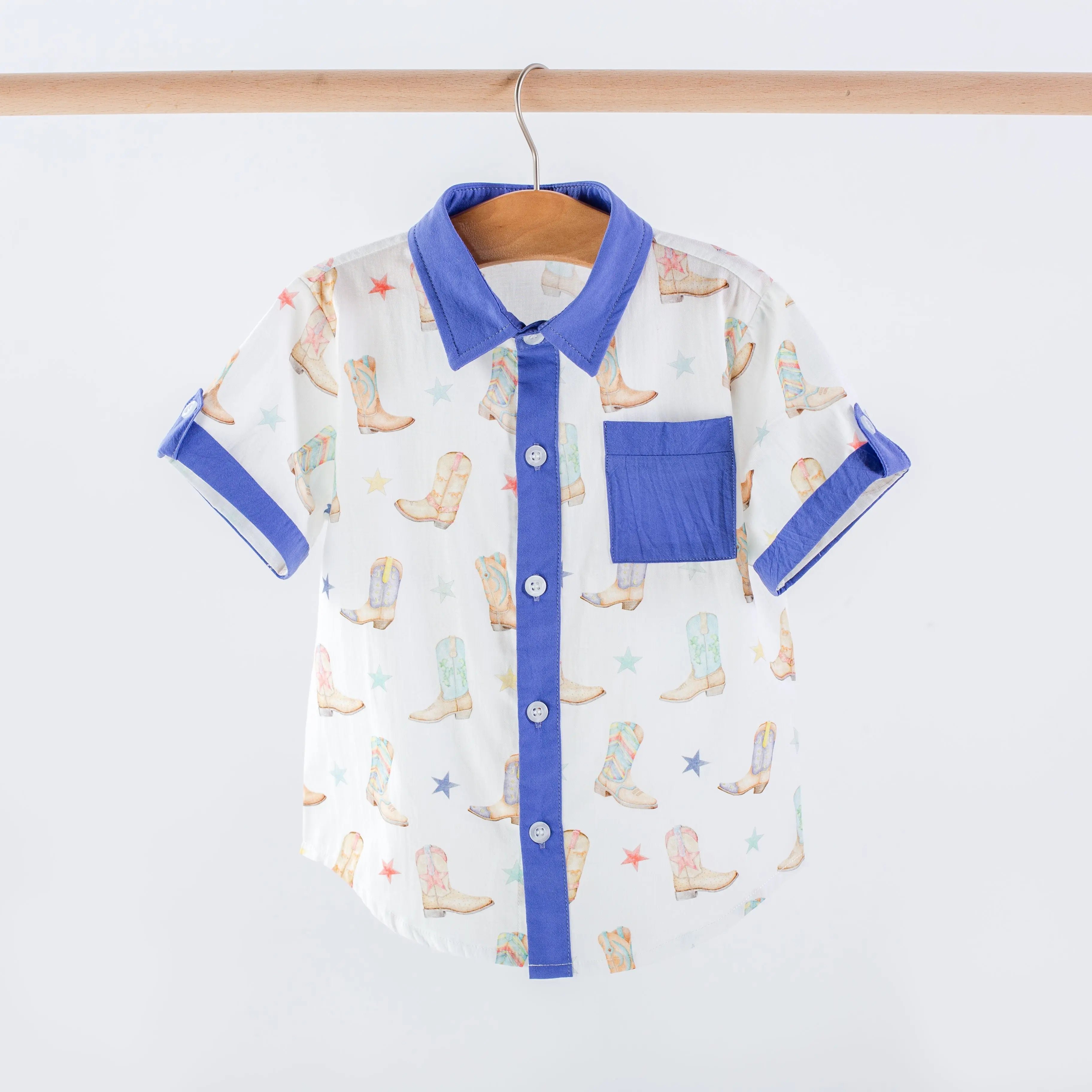 Giddy Up Short Sleeve Collared Shirt by Nola Tawk, Southern lifestyle apparel main product photo
