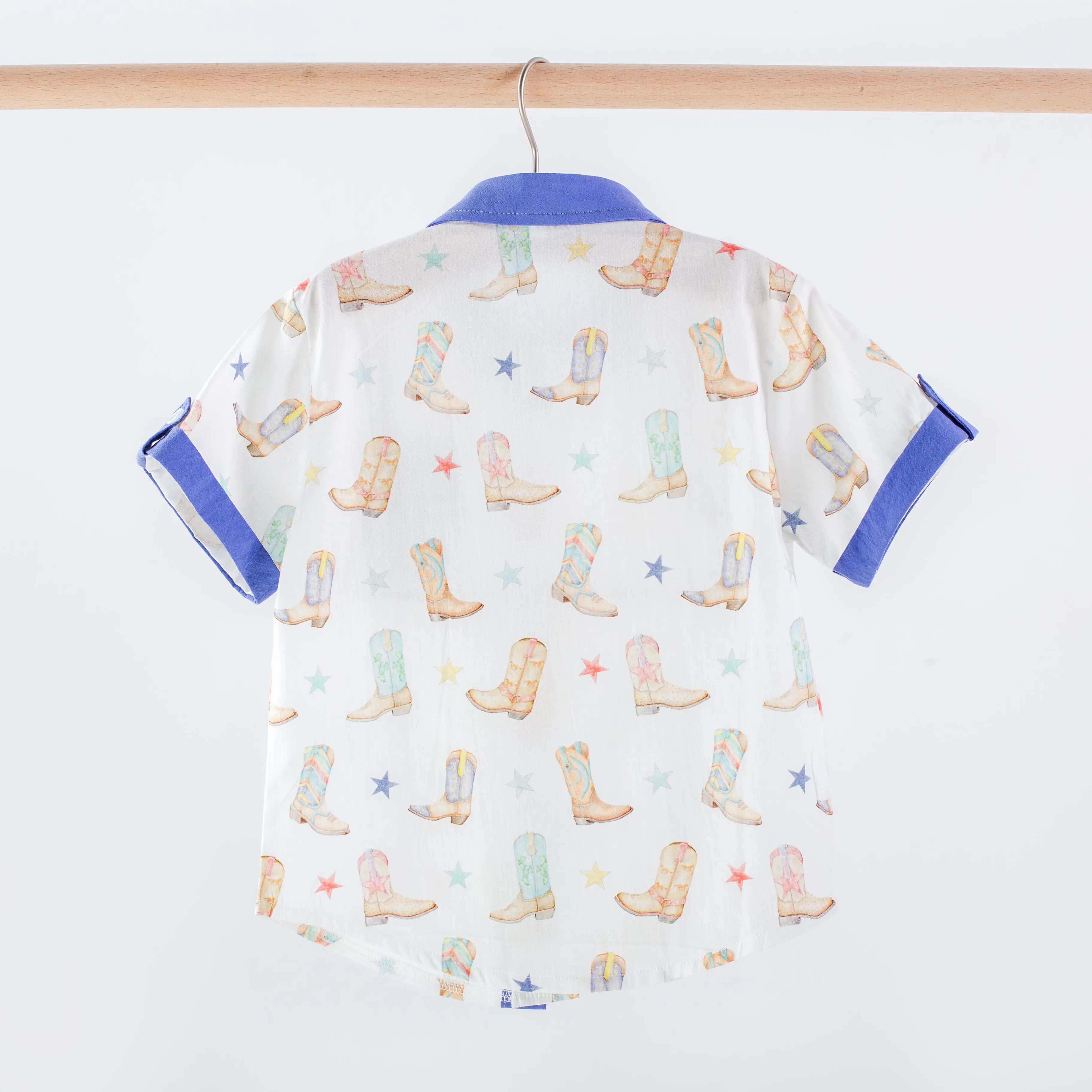 Giddy Up Short Sleeve Collared Shirt by Nola Tawk, Southern lifestyle apparel detail photo 2
