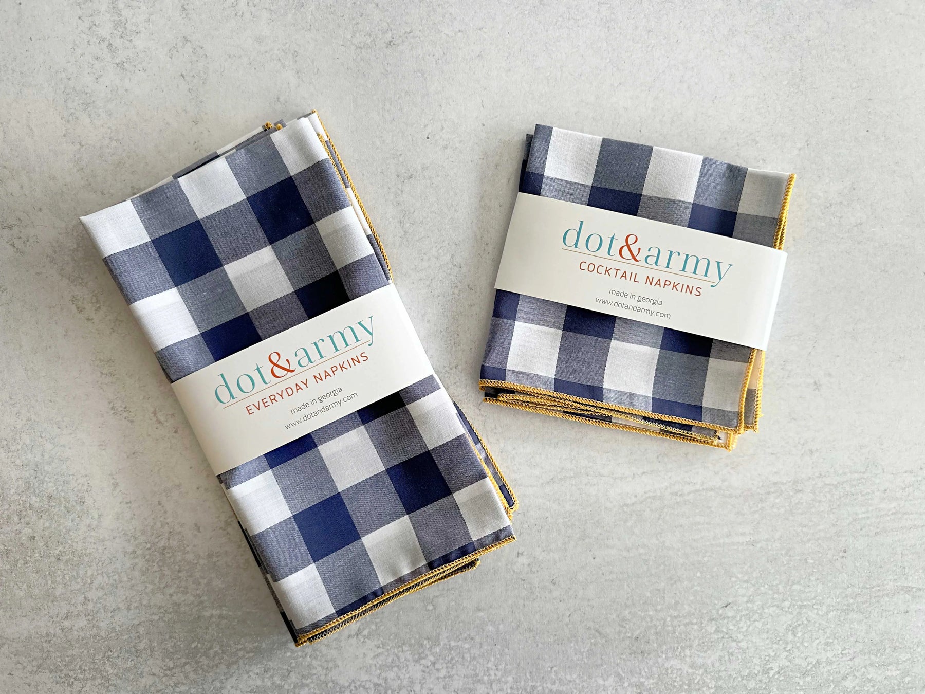 Gingham Check Cloth Napkins, set of four by Dot and Army, cloth napkins detail photo 5