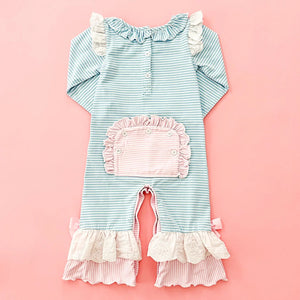 Girls Christmas Santa Romper Seven Lantern Lane