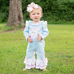 Girls Christmas Santa Romper Seven Lantern Lane