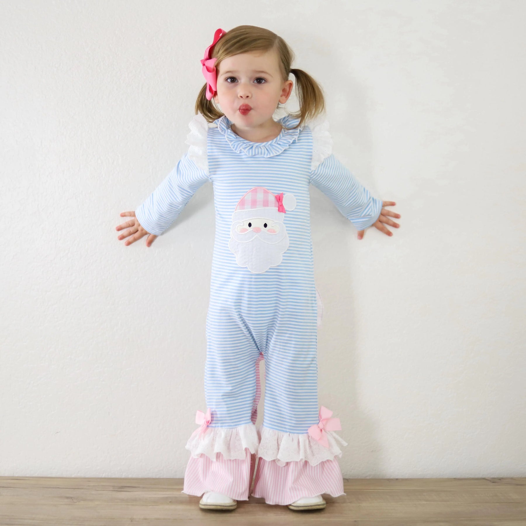 Girls Christmas Santa Romper Seven Lantern Lane