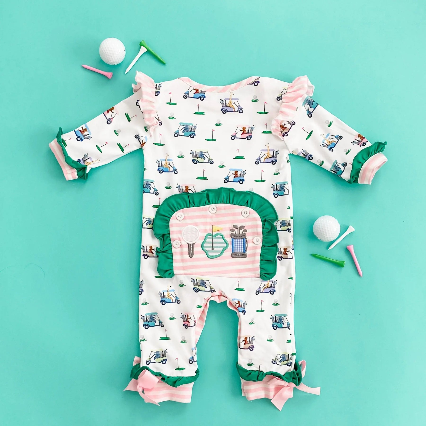 Girls Fairway Golf Romper Seven Lantern Lane