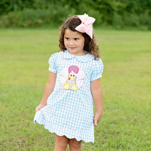 Girls Thanksgiving Turkey Dress by Seven Lantern Lane, Southern lifestyle apparel detail photo 5