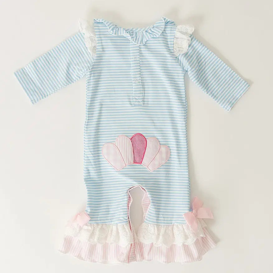 Girls Thanksgiving Turkey Romper Seven Lantern Lane