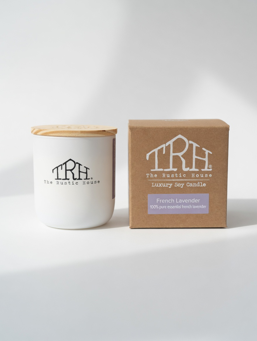 French Lavender Candle by The Rustic House, scented candle main product photo