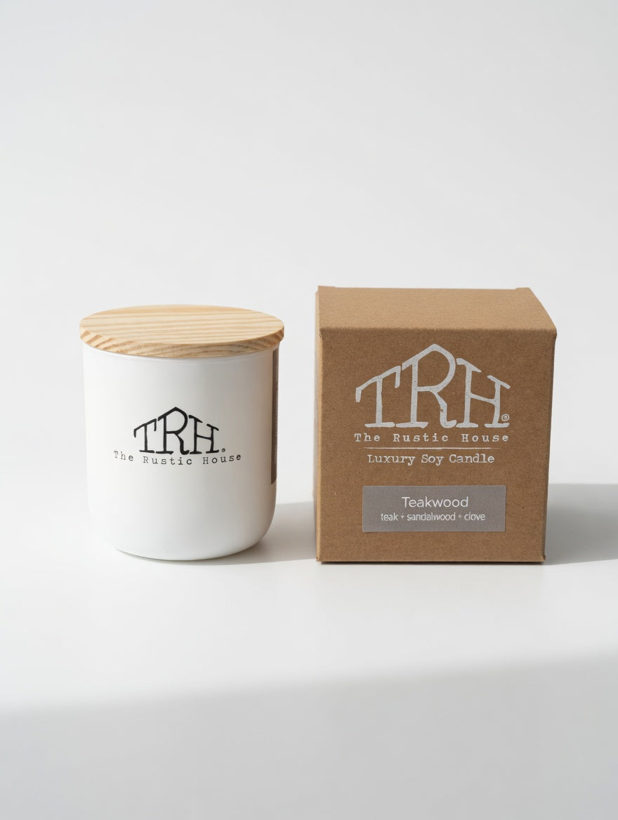 Teakwood Candle by The Rustic House, Southern food gift main product photo