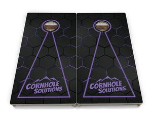 Glow Hole Black Backgound Cornhole Boards - Professional Tournament Series by Cornhole Solutions, custom cornhole board detail photo 11