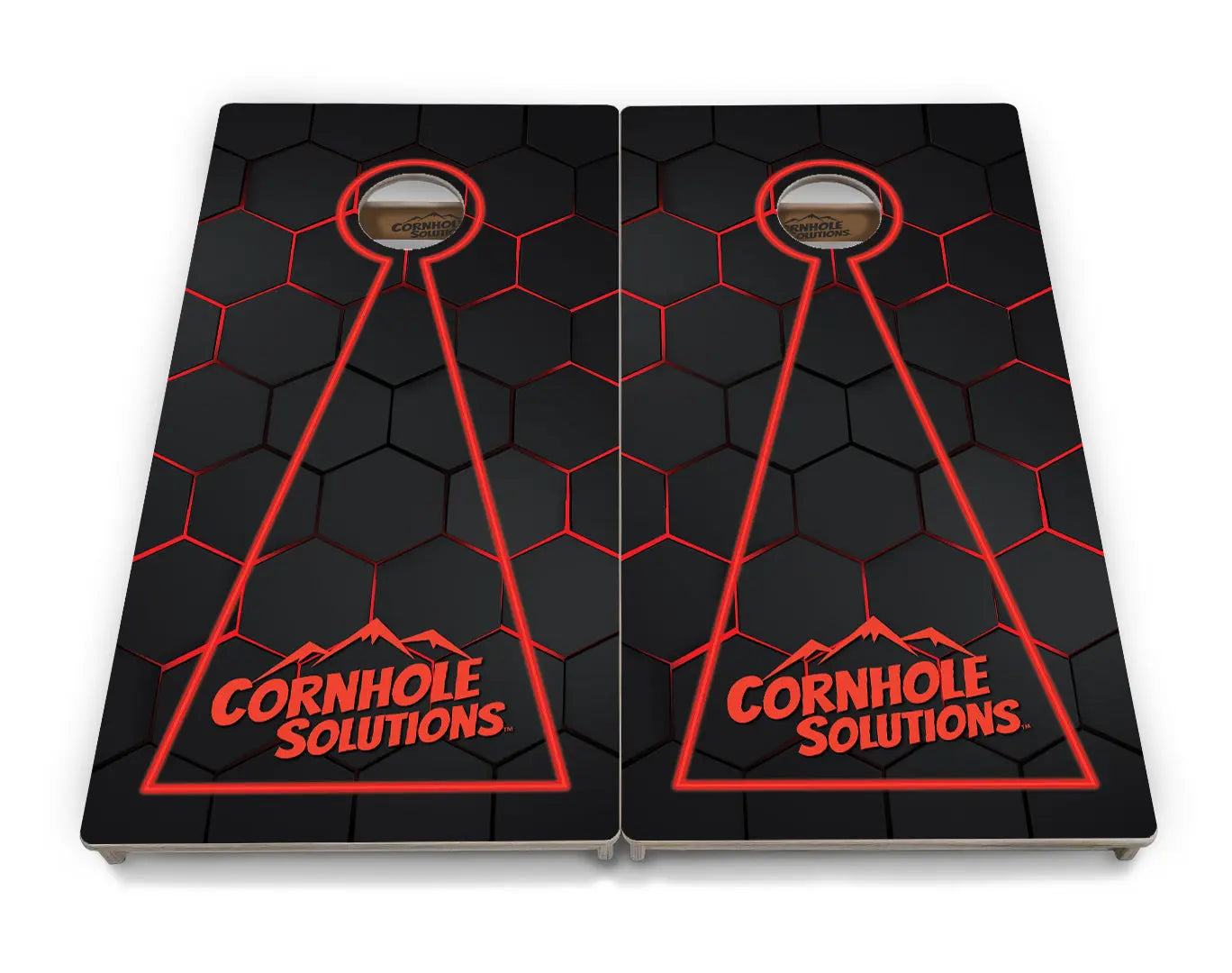 Glow Hole Black Backgound Cornhole Boards - Professional Tournament Series by Cornhole Solutions, custom cornhole board detail photo 13