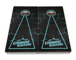 Glow Hole Black Backgound Cornhole Boards - Professional Tournament Series by Cornhole Solutions, custom cornhole board detail photo 15