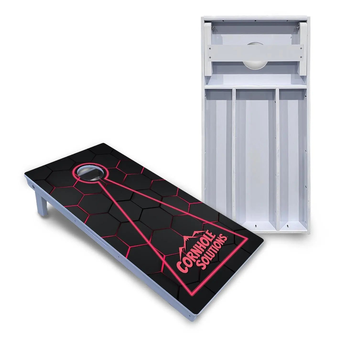 Glow Hole Black Cornhole Boards - All Weather Series by Cornhole Solutions, custom cornhole board main product photo