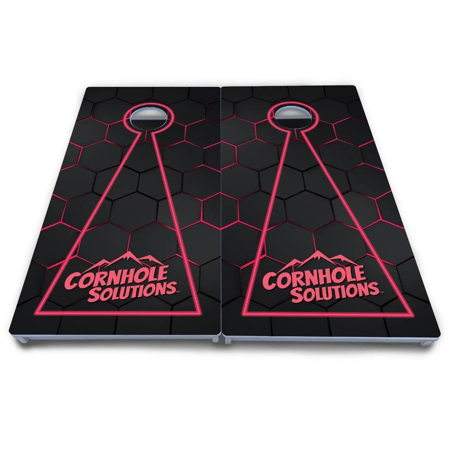 Glow Hole Black Cornhole Boards - All Weather Series by Cornhole Solutions, custom cornhole board detail photo 3