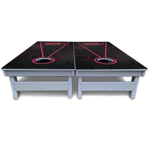 Glow Hole Black Cornhole Boards - All Weather Series by Cornhole Solutions, custom cornhole board detail photo 6