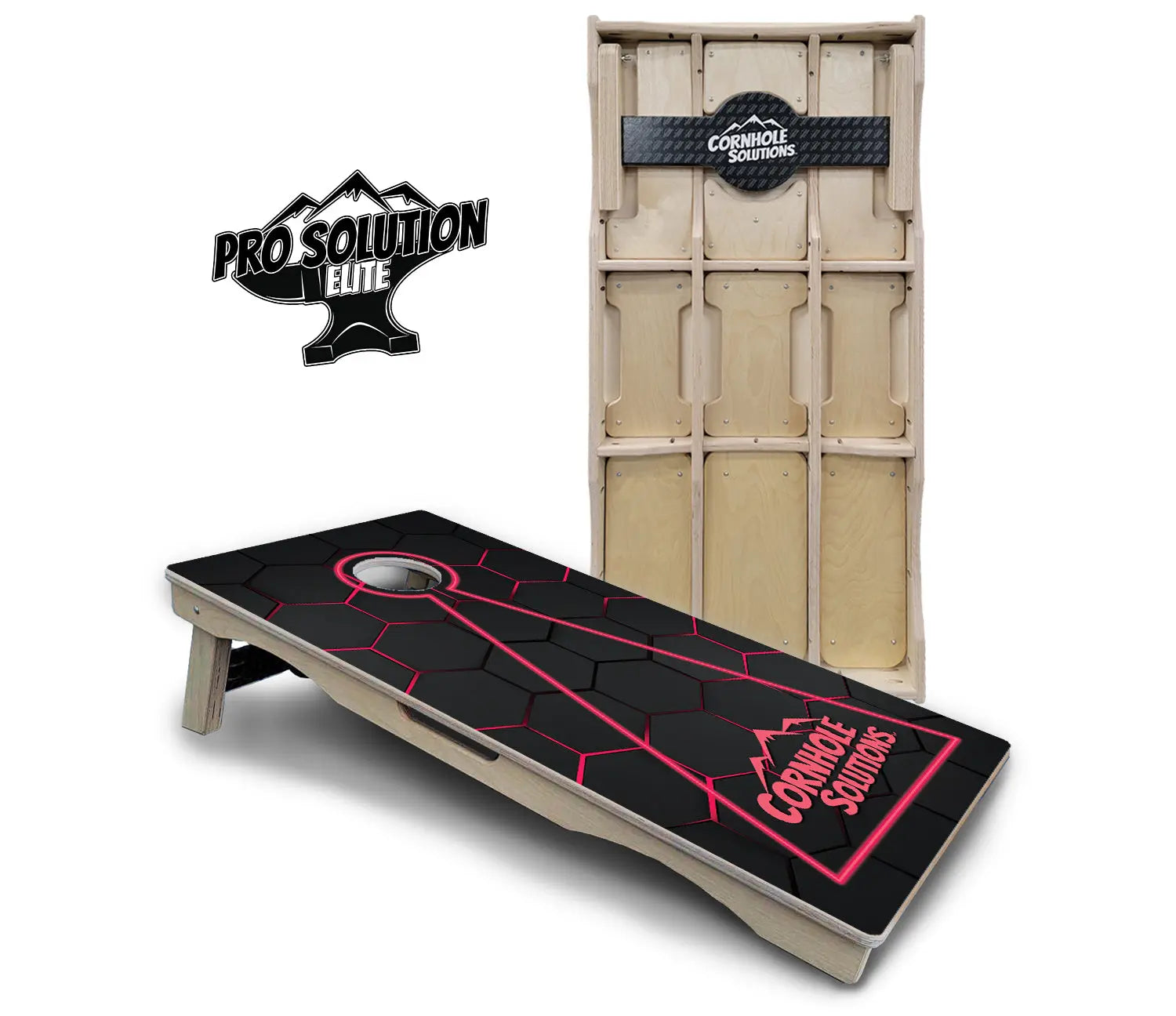 Glow Hole Black Cornhole Boards - Pro Solution Elite Series by Cornhole Solutions, custom cornhole board detail photo 2