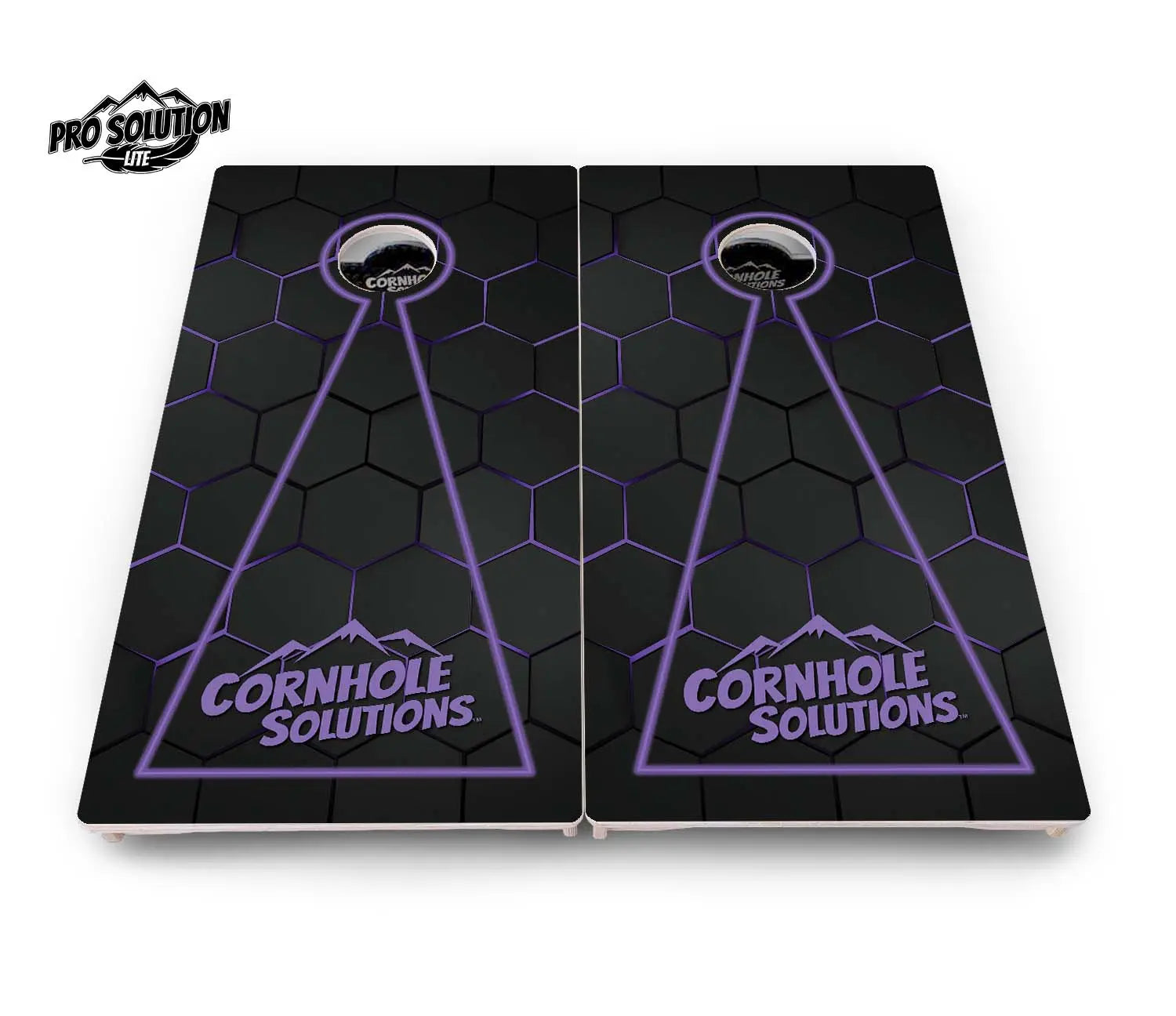Glow Hole Black Cornhole Boards - Pro Solution Lite Series by Cornhole Solutions, custom cornhole board detail photo 8