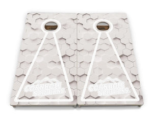 Glow Hole White Background Cornhole Boards - Professional Tournament Series
