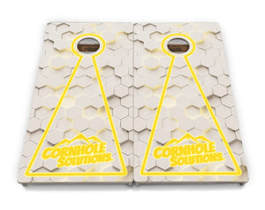 Glow Hole White Background Cornhole Boards - Professional Tournament Series Cornhole Solutions