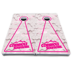 Glow Hole White Cornhole Boards - All Weather Series by Cornhole Solutions, custom cornhole board detail photo 3