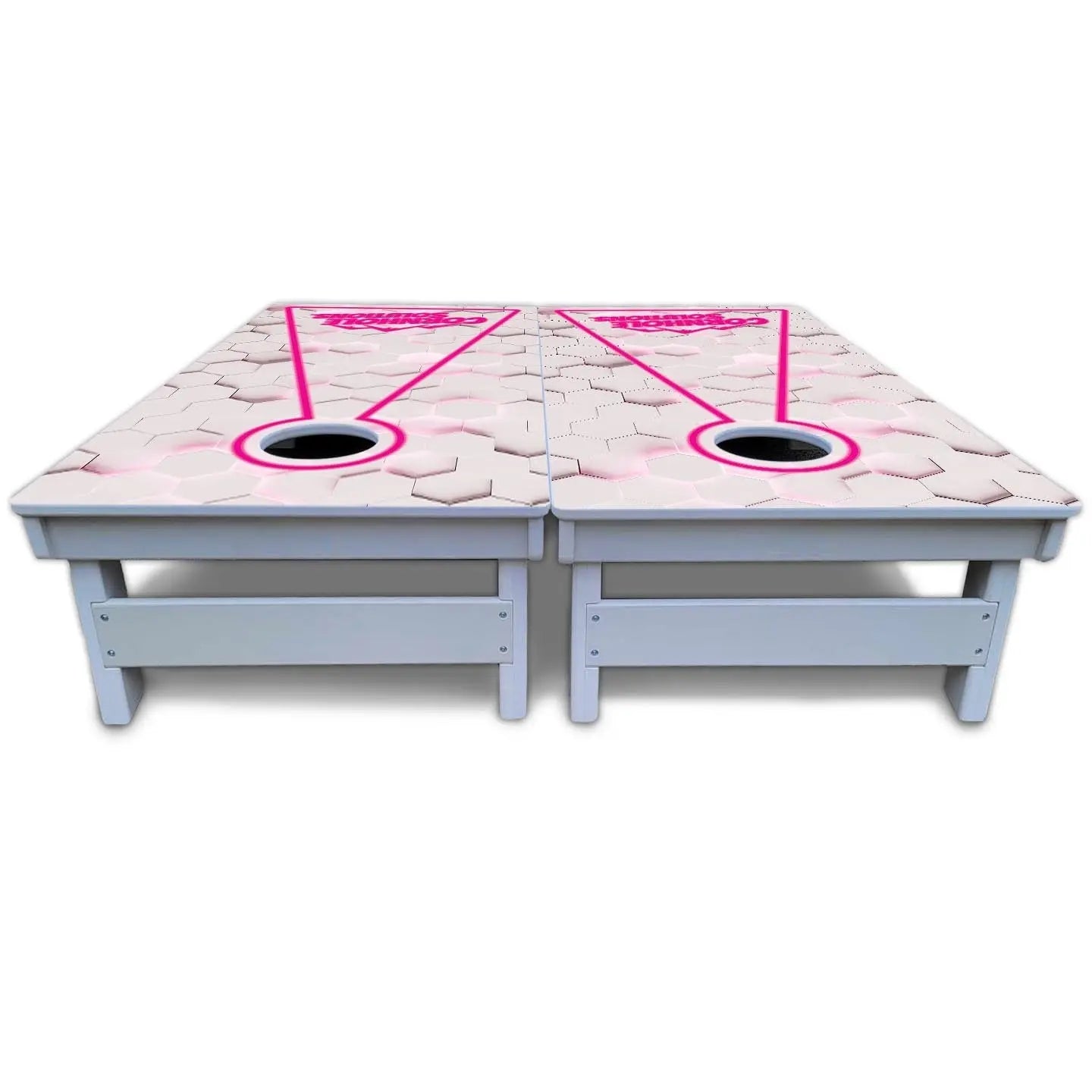 Glow Hole White Cornhole Boards - All Weather Series by Cornhole Solutions, custom cornhole board detail photo 6
