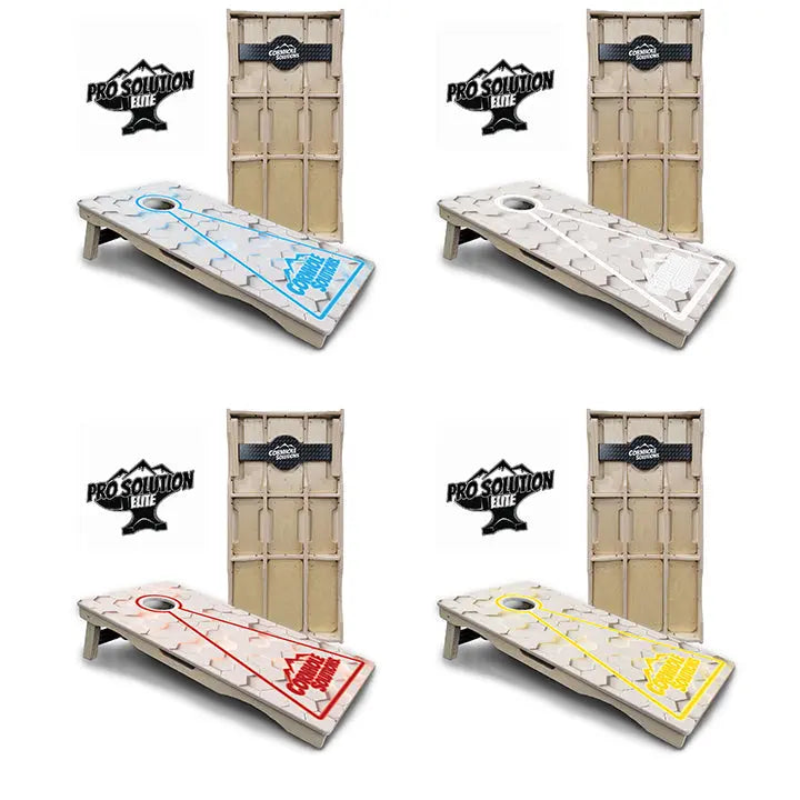 Glow Hole White Cornhole Boards - Pro Solution Elite Series by Cornhole Solutions, custom cornhole board main product photo
