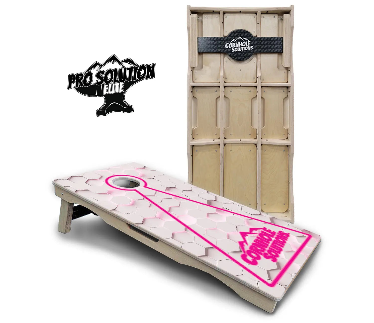 Glow Hole White Cornhole Boards - Pro Solution Elite Series by Cornhole Solutions, custom cornhole board detail photo 2