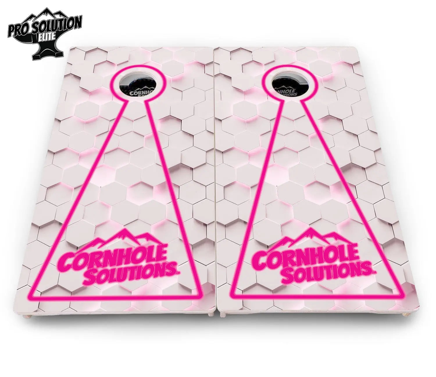 Glow Hole White Cornhole Boards - Pro Solution Elite Series by Cornhole Solutions, custom cornhole board detail photo 5