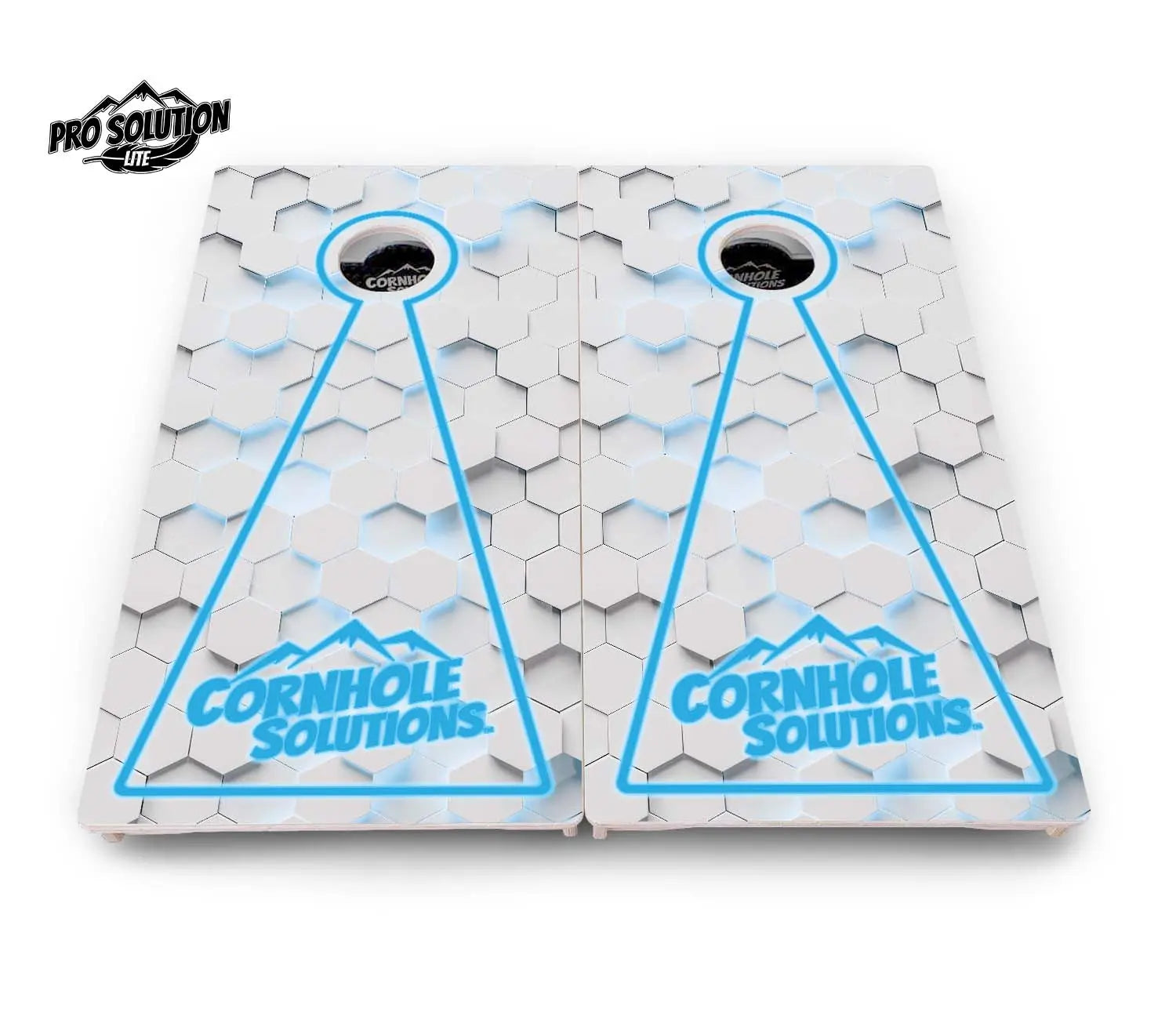 Glow Hole White Cornhole Boards - Pro Solution Lite Series by Cornhole Solutions, custom cornhole board detail photo 2