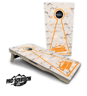 Glow Hole White Cornhole Boards - Pro Solution Lite Series