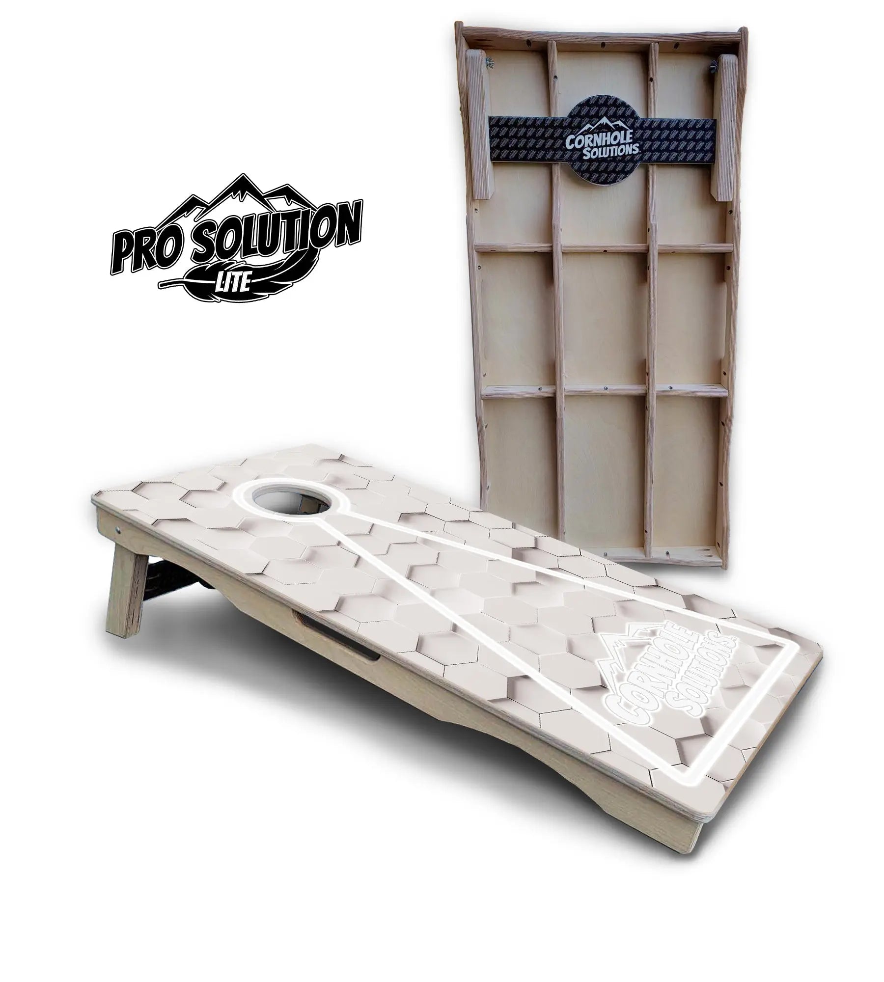 Glow Hole White Cornhole Boards - Pro Solution Lite Series Cornhole Solutions