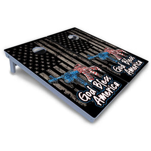 God Bless America Cornhole Boards - All Weather Series by Cornhole Solutions, custom cornhole board detail photo 3