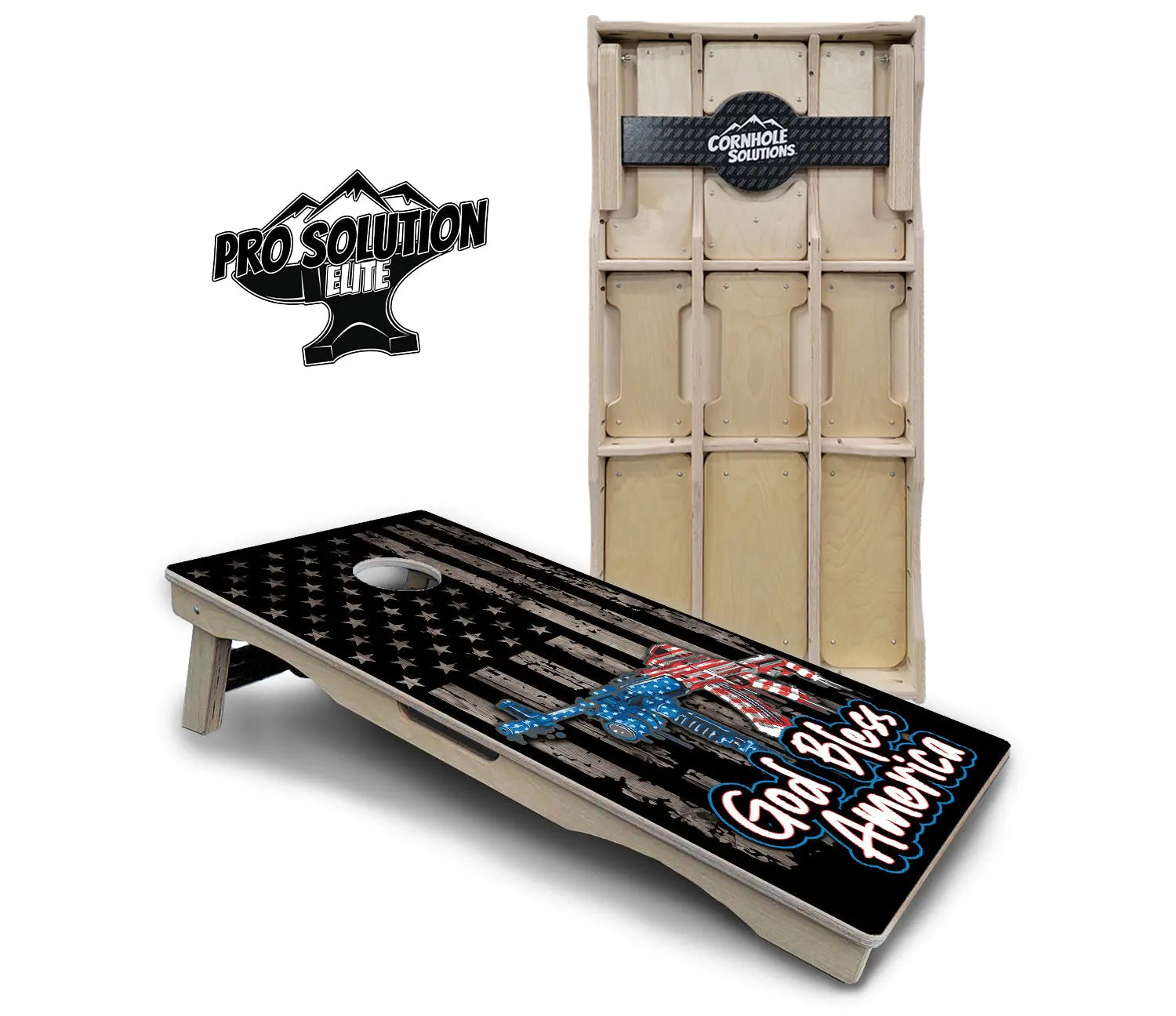 God Bless America Cornhole Boards - Pro Solution Elite Series by Cornhole Solutions, custom cornhole board main product photo