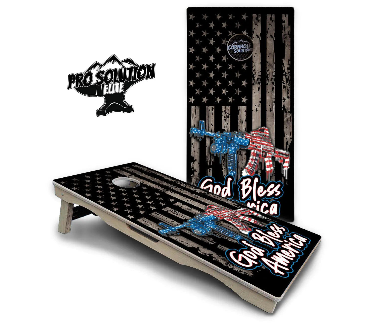 God Bless America Cornhole Boards - Pro Solution Elite Series by Cornhole Solutions, custom cornhole board detail photo 2
