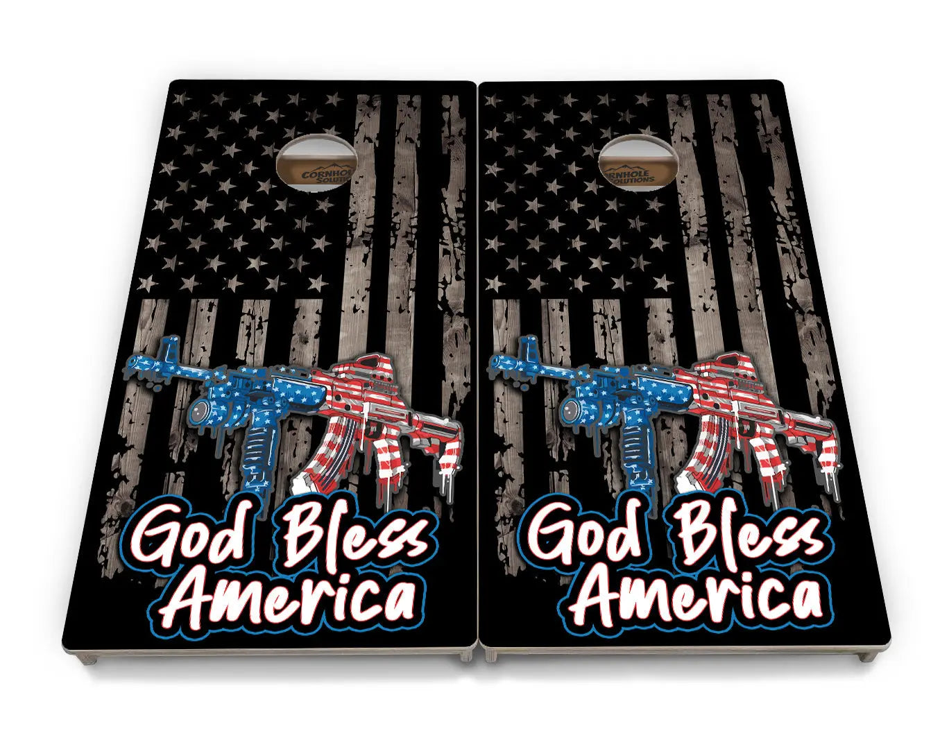 God Bless America Flag Cornhole Boards - Professional Tournament Series