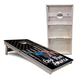 God Bless America Flag Cornhole Boards - Professional Tournament Series
