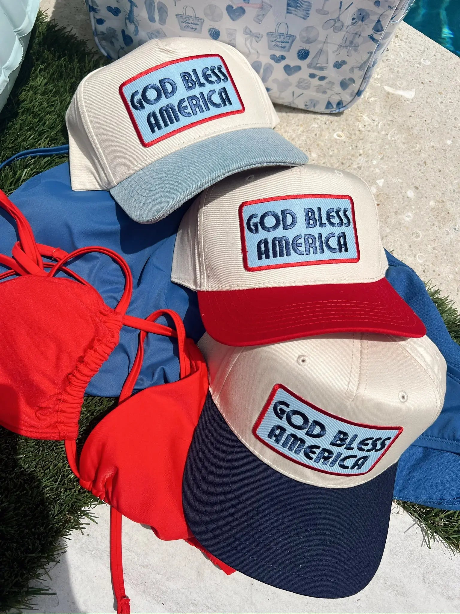 God Bless America - Vintage Trucker Hat KenzKustomz