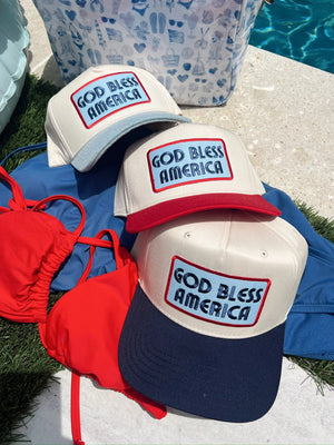 God Bless America - Vintage Trucker Hat KenzKustomz