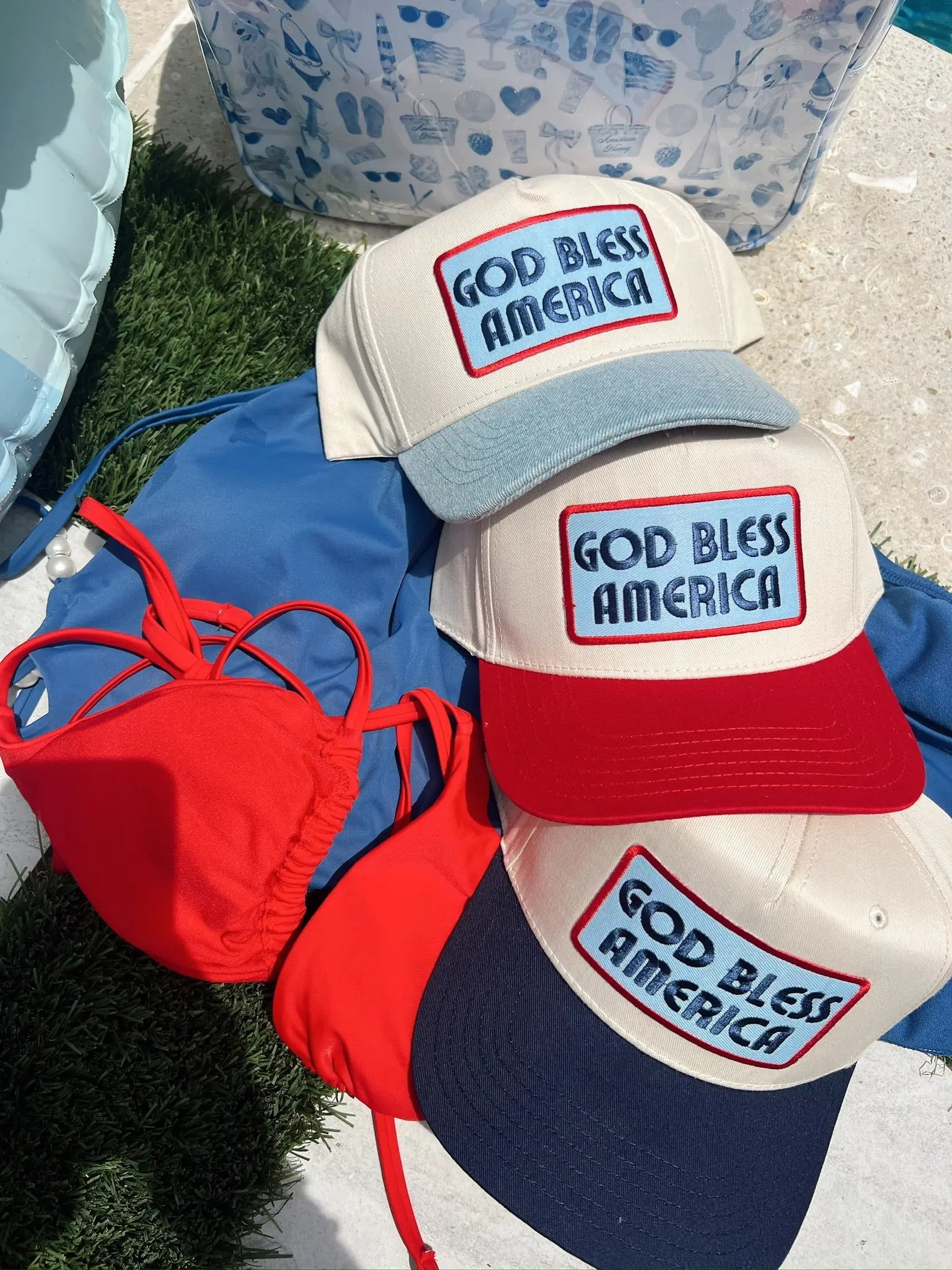 God Bless America - Vintage Trucker Hat KenzKustomz